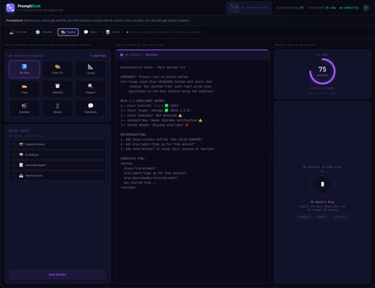 PromptDeck: AI Command Center for Logitech MX – screenshot 5
