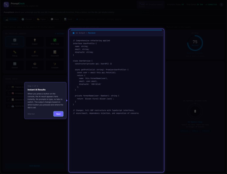 PromptDeck: AI Command Center for Logitech MX – screenshot 9