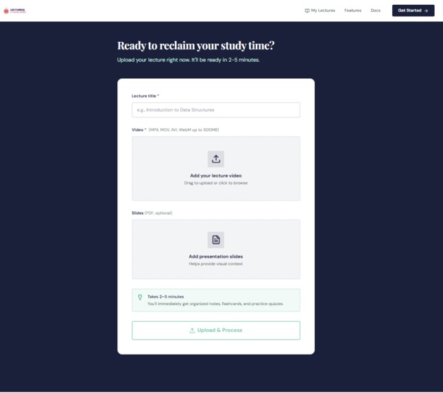 LectureIQ - AI-Powered Learning Assistant – screenshot 1