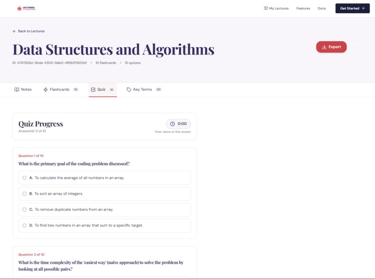 LectureIQ - AI-Powered Learning Assistant – screenshot 8