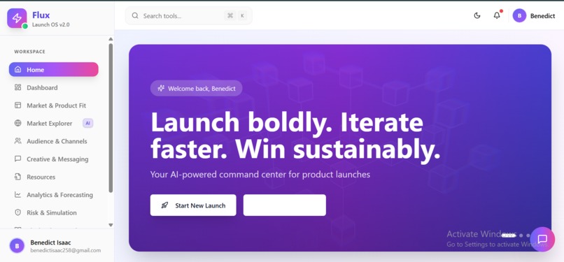 FLUX (Product Launch Operating System) – screenshot 1