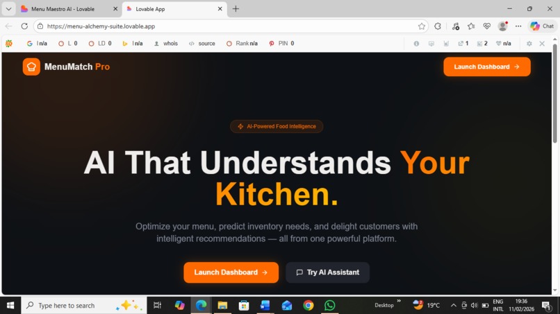 MenuMatch Pro – Smart Restaurant AI – screenshot 1