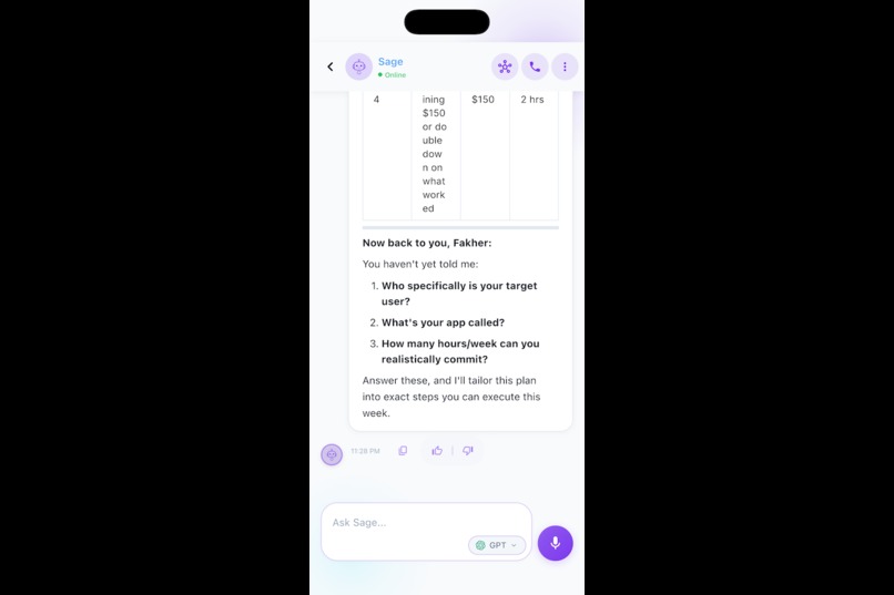 Sage - AI Coach – screenshot 2