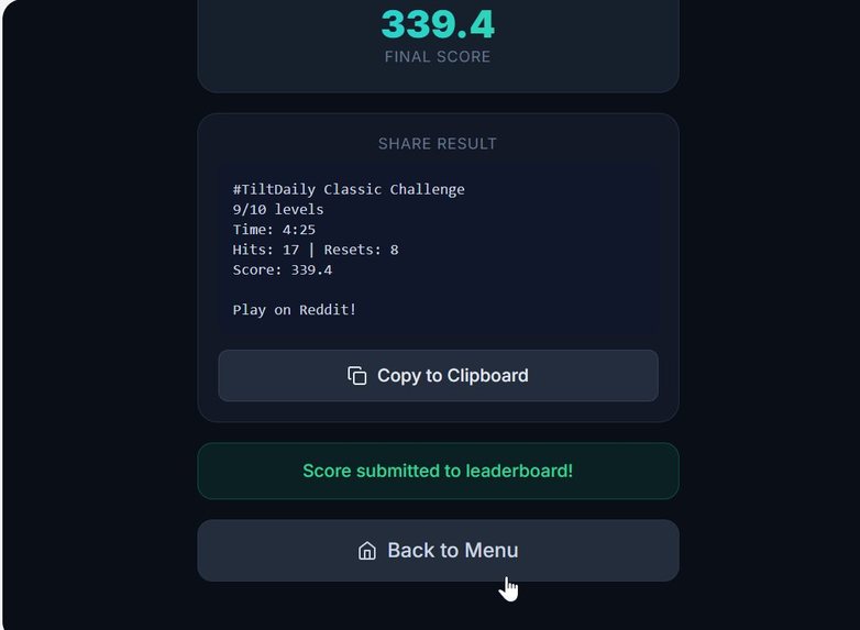 TiltDaily — The Reddit Daily Tilt Game – screenshot 5