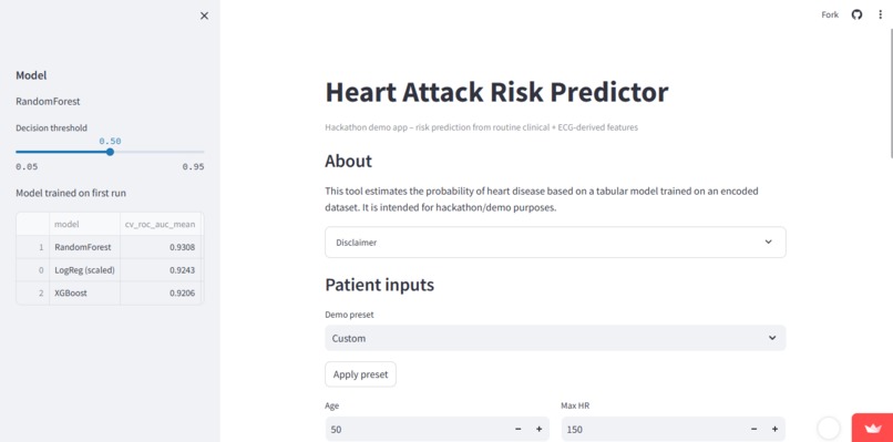 Heart Attack Risk Prediction App  (HARPA) – screenshot 3