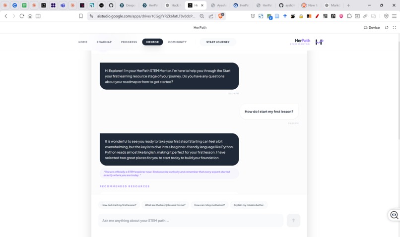 HerPath: Your AI-Powered STEM Mentor – screenshot 9