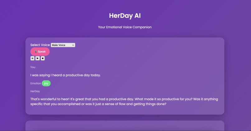 HerDay AI — A Voice Companion for Emotional Reflection – screenshot 6