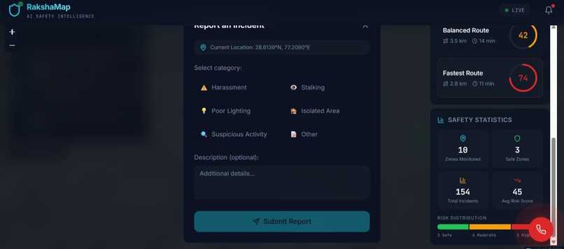 RakshaMap: AI-Powered Women-Centric Safety Mapper – screenshot 12