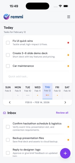 Remmi - smart task & reminders – screenshot 1