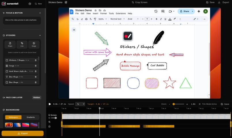Screentell - A screen recorder and video editor for demos – screenshot 2