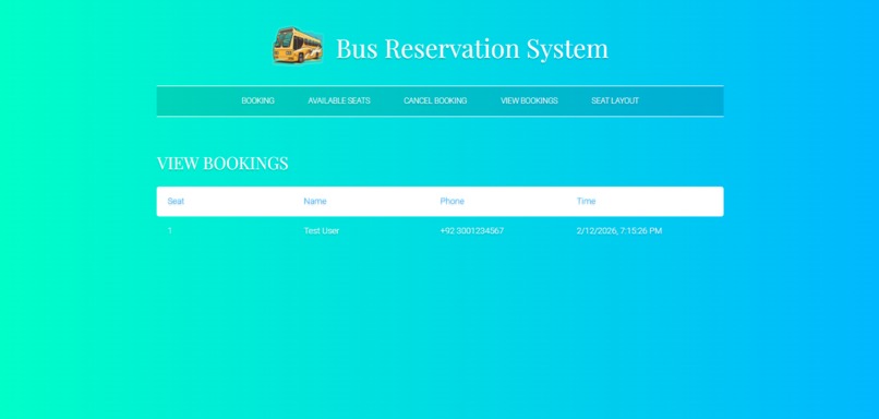 Bus Reservation System – screenshot 2