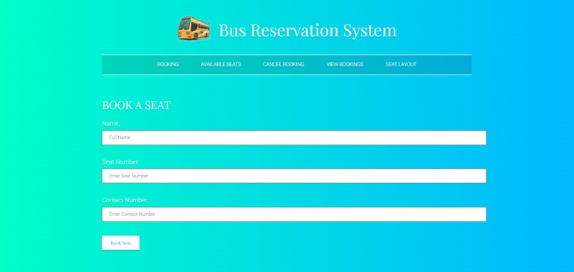 Bus Reservation System – screenshot 3