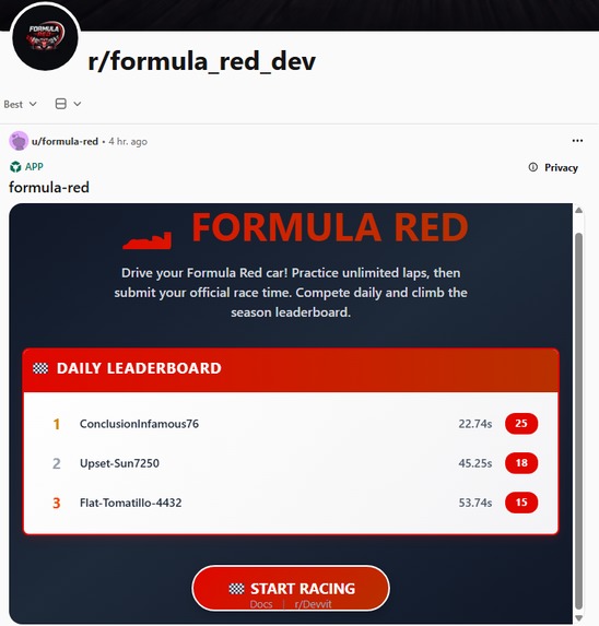 Formula Red – screenshot 1