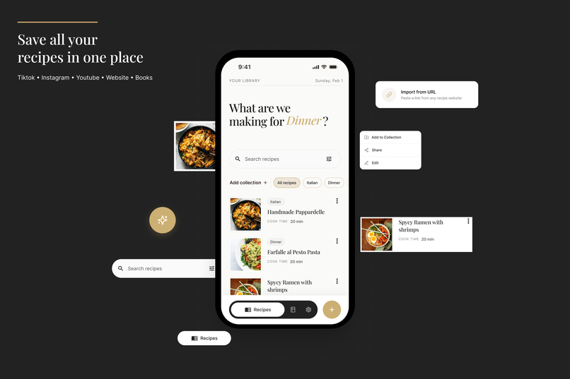 Toque: Turn Saved Recipes Into Home-Cooked Meals – screenshot 1