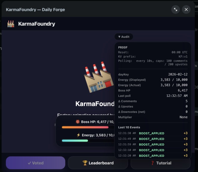 KarmaFoundry — Daily Reddit Boss Battle – screenshot 6