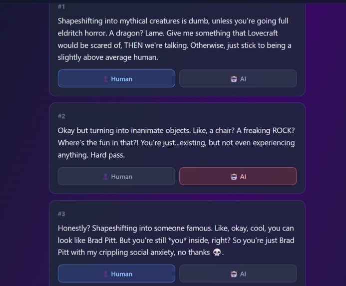 Guess the AI -TURING TEST – screenshot 5