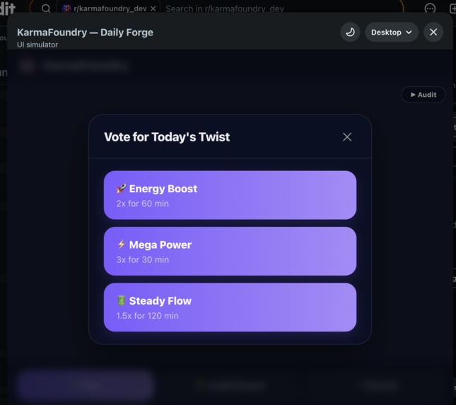 KarmaFoundry — Daily Reddit Boss Battle – screenshot 9
