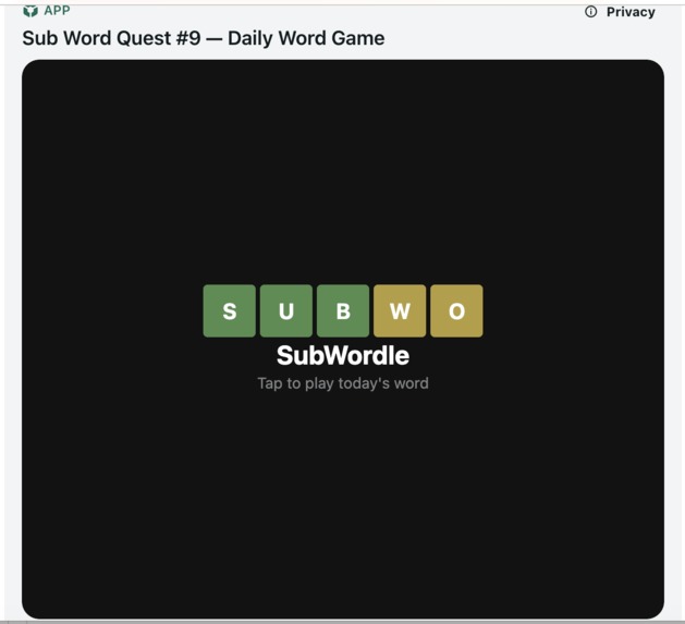 SubWordle – screenshot 1