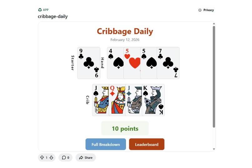 Cribbage Daily Hand – screenshot 4