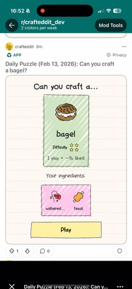 Crafteddit – screenshot 1