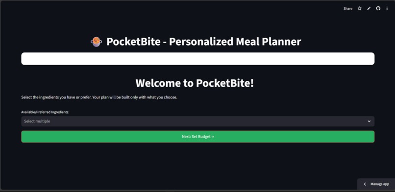 PocketBite – screenshot 1