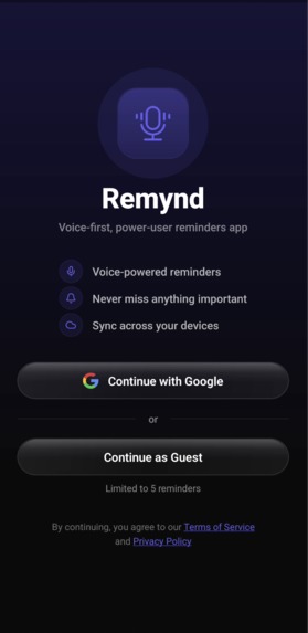 Remynd – Voice Reminders with On-Device AI – screenshot 1