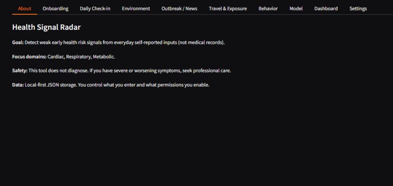 Health Signal Radar – screenshot 1