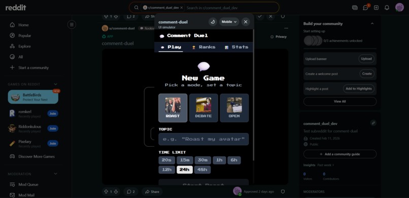 Comment Duel – screenshot 1
