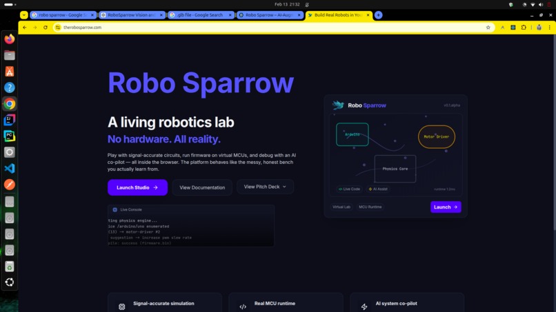 Robo Sparrow – AI-Augmented Browser Robotics Studio – screenshot 1
