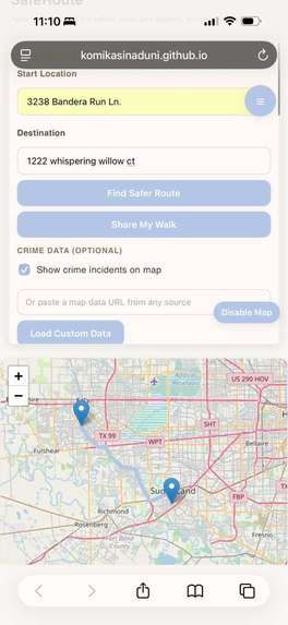 SafeRoute – screenshot 1