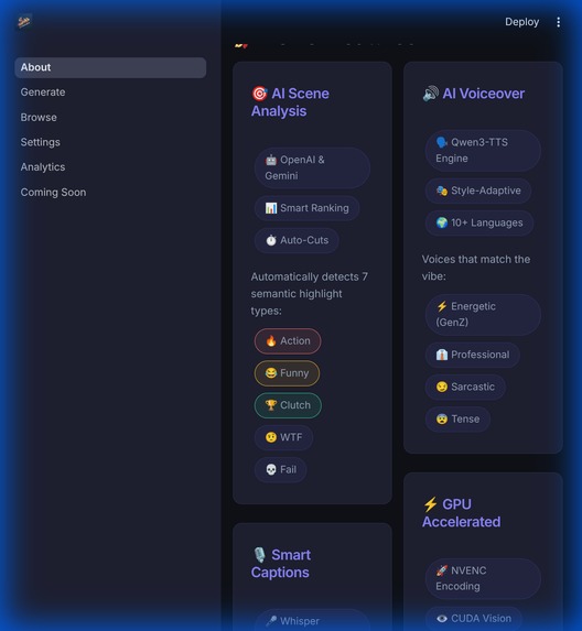 AutoShorts: The AI Gaming Editor – screenshot 1