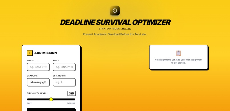 Deadline Survival Optimiser – screenshot 2