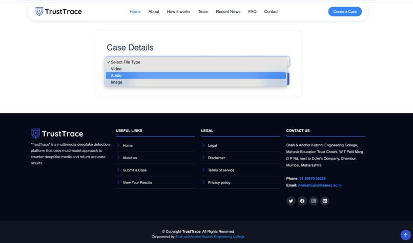 TrustTrace: MultiMedia Deepfake Detection Platform – screenshot 6