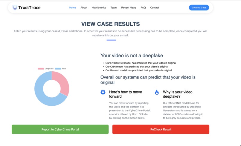 TrustTrace: MultiMedia Deepfake Detection Platform – screenshot 7