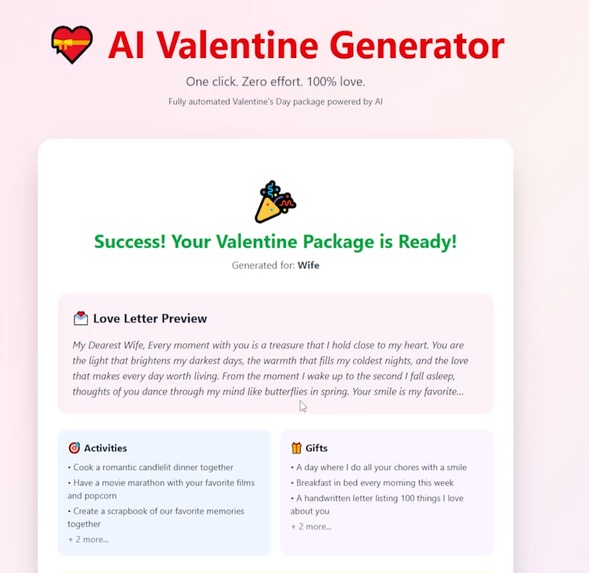 Automated Romance - Valentines Day Package Generator – screenshot 1
