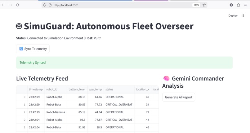 SimuGuard: Autonomous Fleet Health Monitor – screenshot 1