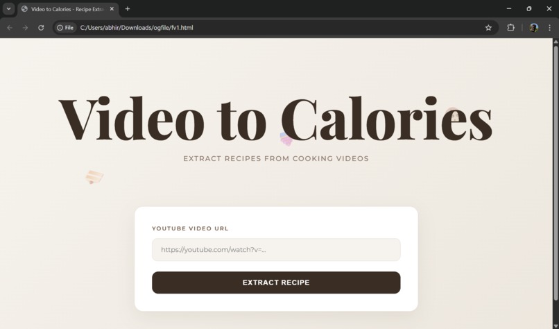 Video to Calories – screenshot 1