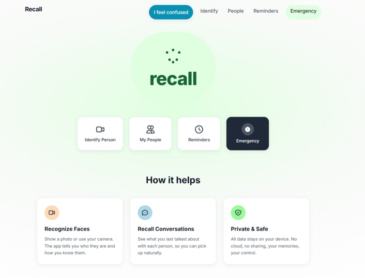 Recall – screenshot 1