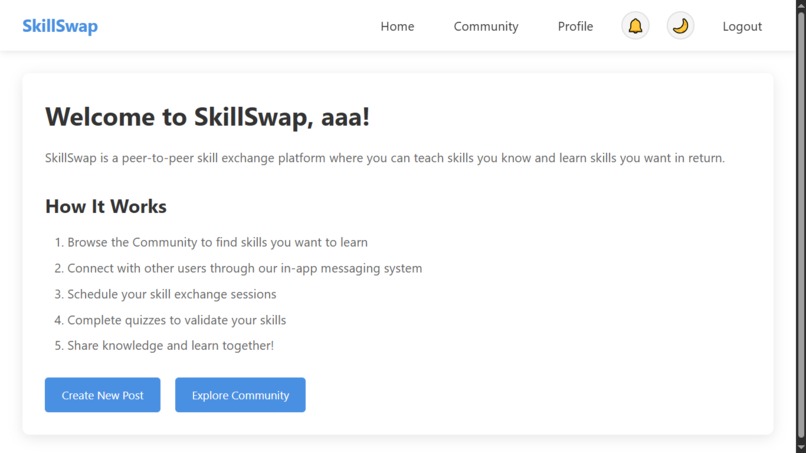 SkillSwap – Peer-to-Peer Student Learning Exchange – screenshot 2