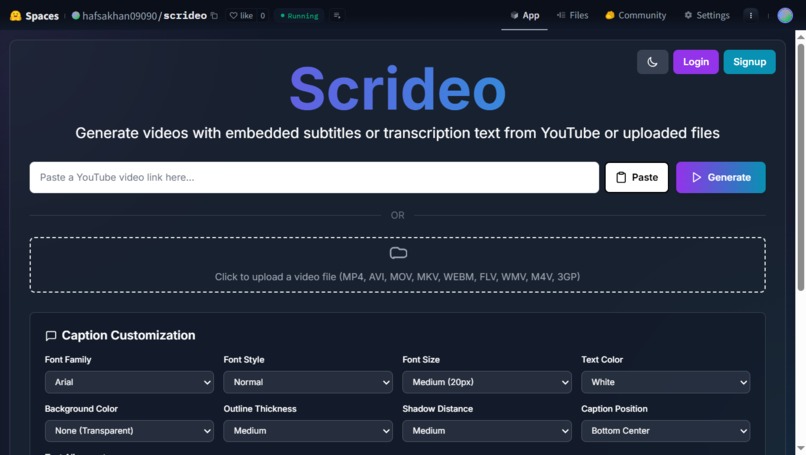 Scrideo – AI Captioning for Inclusive Access – screenshot 1