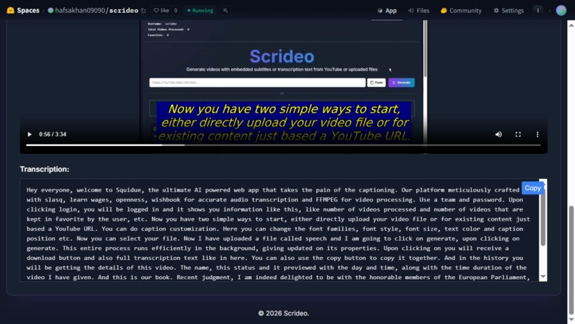 Scrideo – AI Captioning for Inclusive Access – screenshot 3