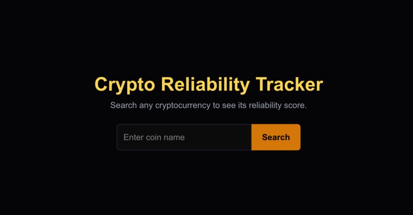 Crypto Reliability Tracker – screenshot 1