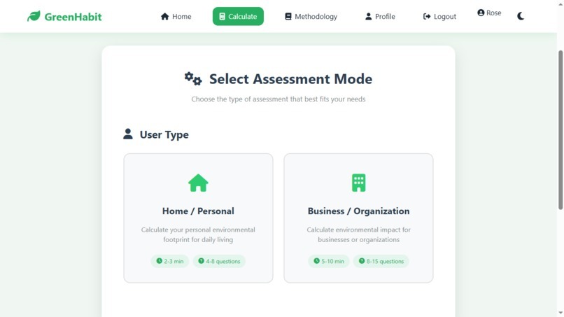 Green Habit Calculator – screenshot 3