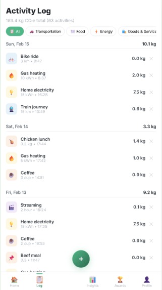 EcoTrace — Carbon Footprint Tracker – screenshot 1