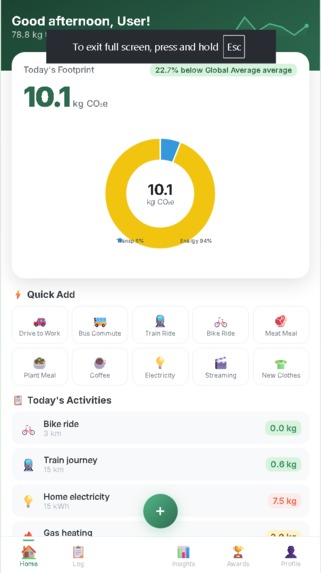 EcoTrace — Carbon Footprint Tracker – screenshot 3