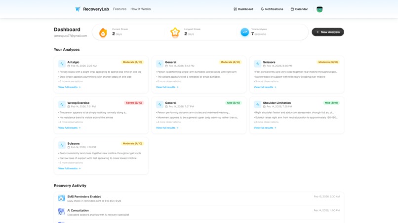 RecoveryLab: Personalized AI-Powered Physical Therapy – screenshot 2