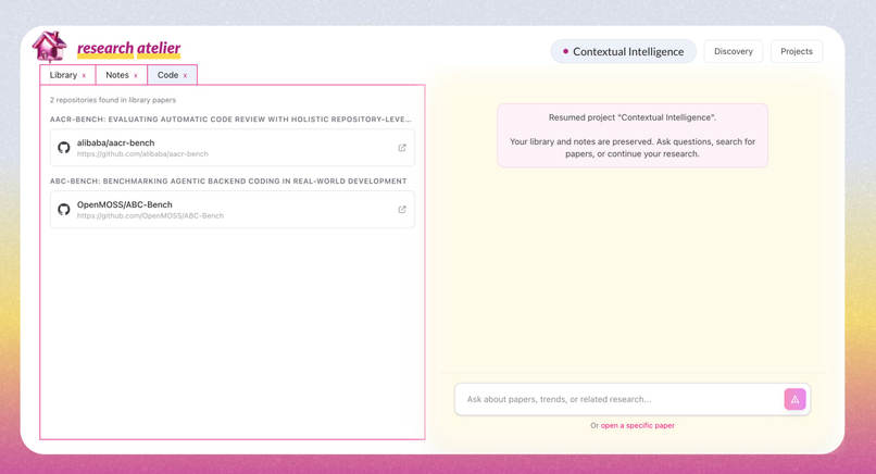 research atelier – screenshot 2