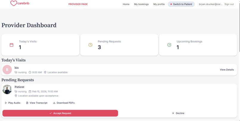 Carebnb – screenshot 2