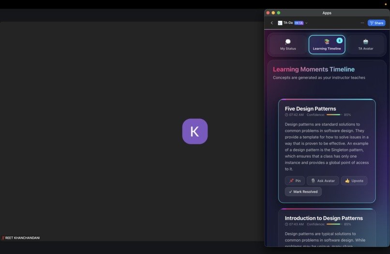 TA-DA: Intelligent Teaching Assistant – screenshot 2