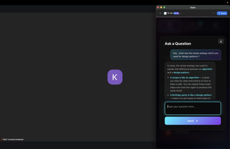 TA-DA: Intelligent Teaching Assistant – screenshot 4